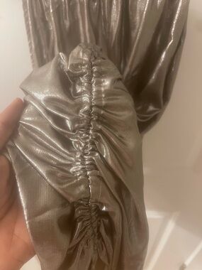 Zara Shiny Ruched Metallic Tank Top